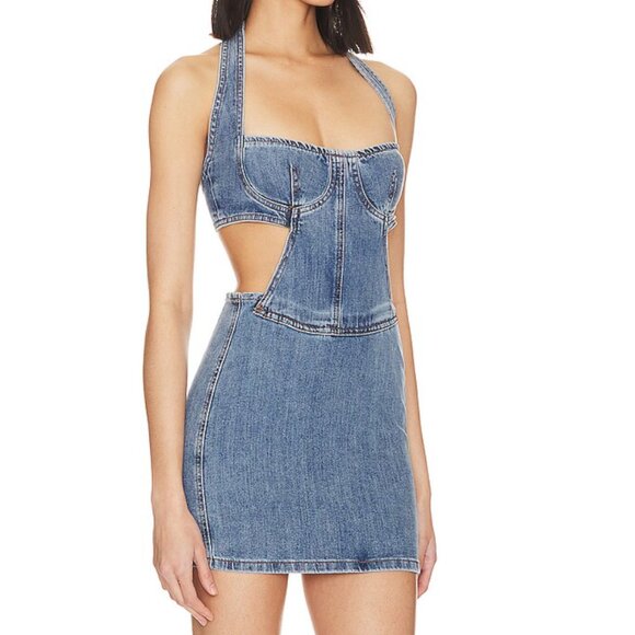 Revolve Superdown Tien Denim Dress Medium - Picture 1 of 2